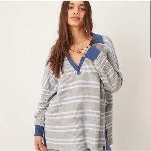 Free people x we the free striped Travis polo tee